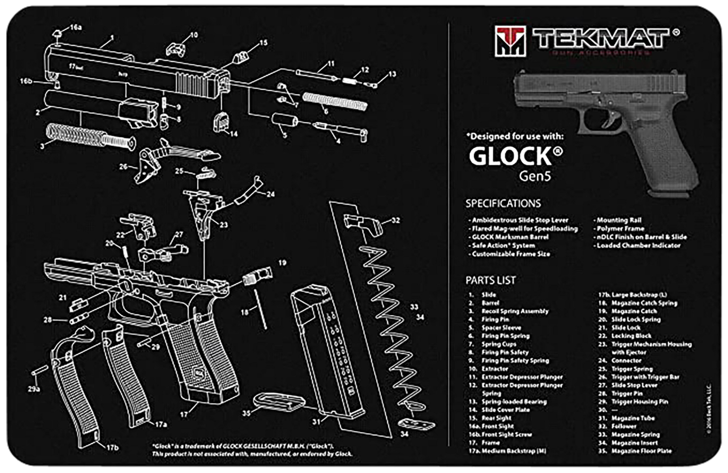 Beck Tek, Llc (tekmat) Glock Gen 5, Tekmat Tek-r20-glock-g5    Ultra 20 Glk Gen5