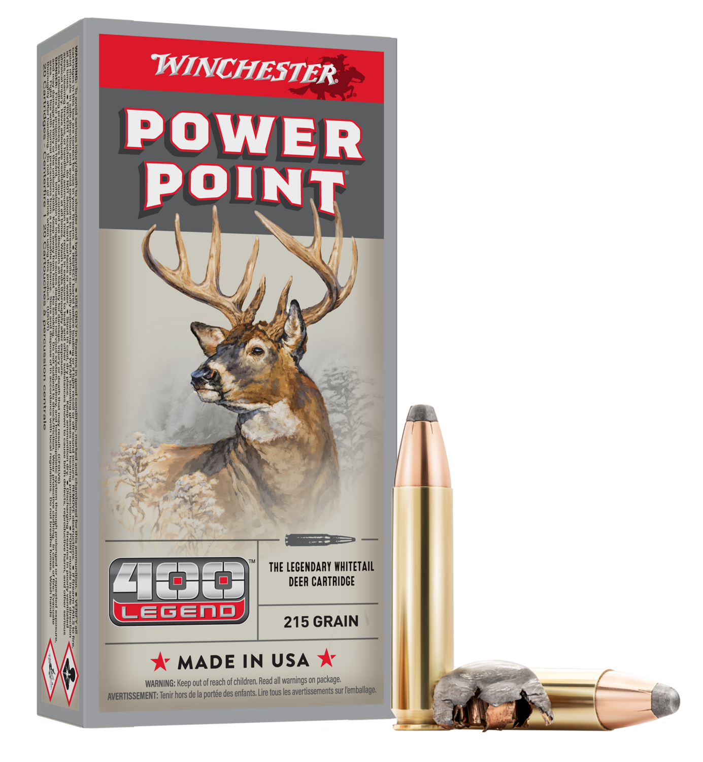Winchester Ammo Power-point, Win X4001         400leg 215gr Pp            20/10