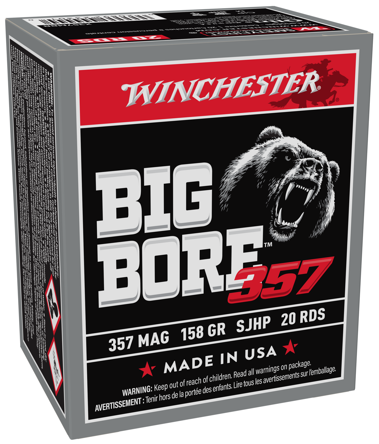 Winchester Ammo Big Bore, Win X357mbb   357mag    158 Sjhp Big Bore    20/10