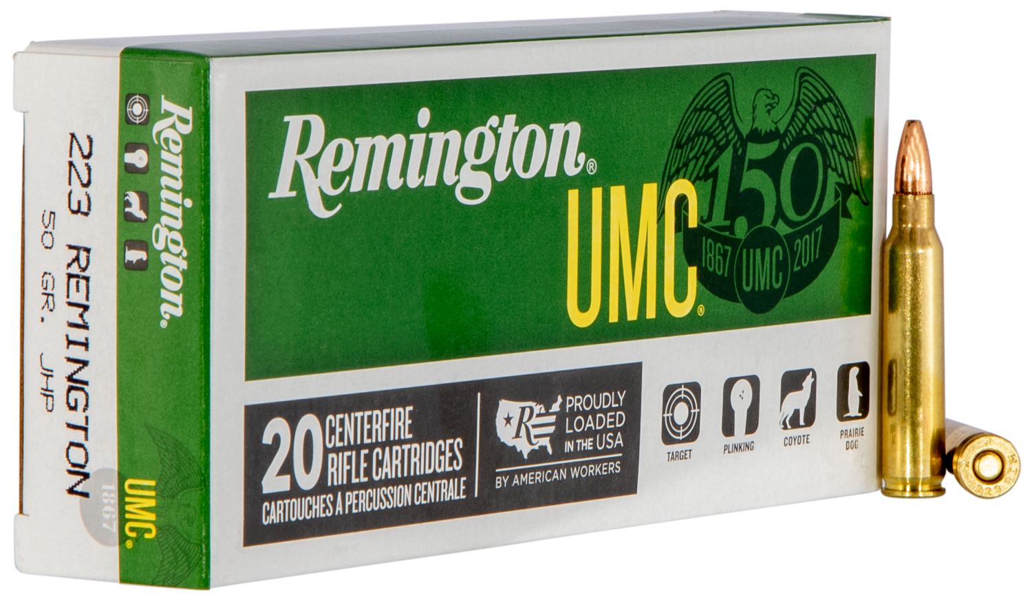 Remington Ammunition Umc, Rem 23812  L223r8   Umc 223        50 Jhp    20/10