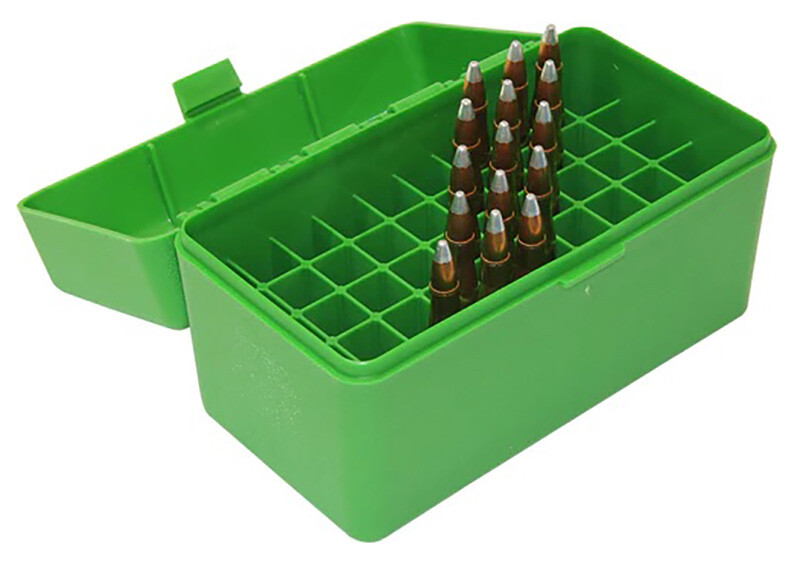 Mtm Ammo Box, Mtm Rm5010      50r Fliptop 243 308win 220swft Grn