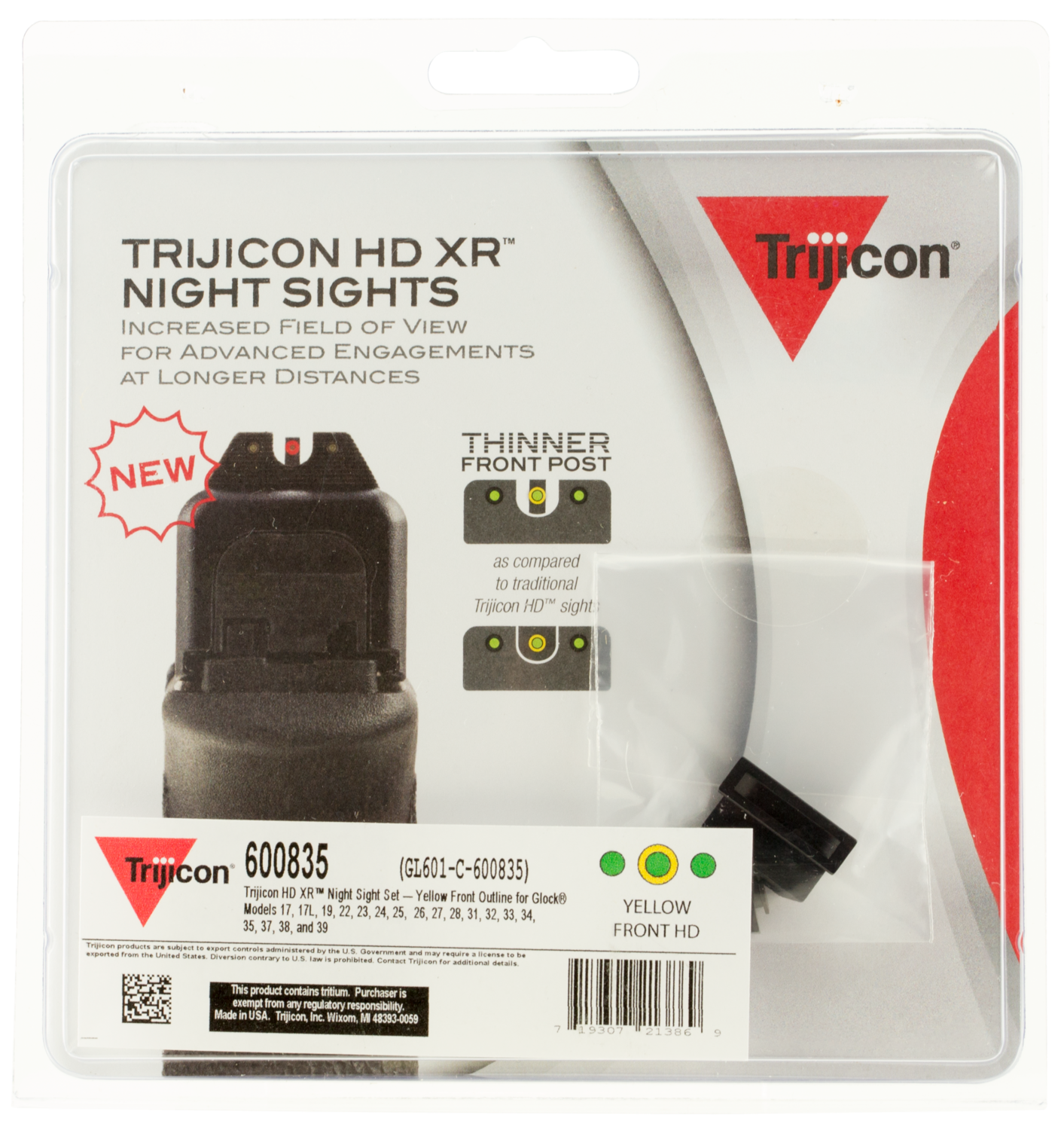 Trijicon Hd, Trj 600835  Hd Xr  Ns Glk 17 19    Yfo