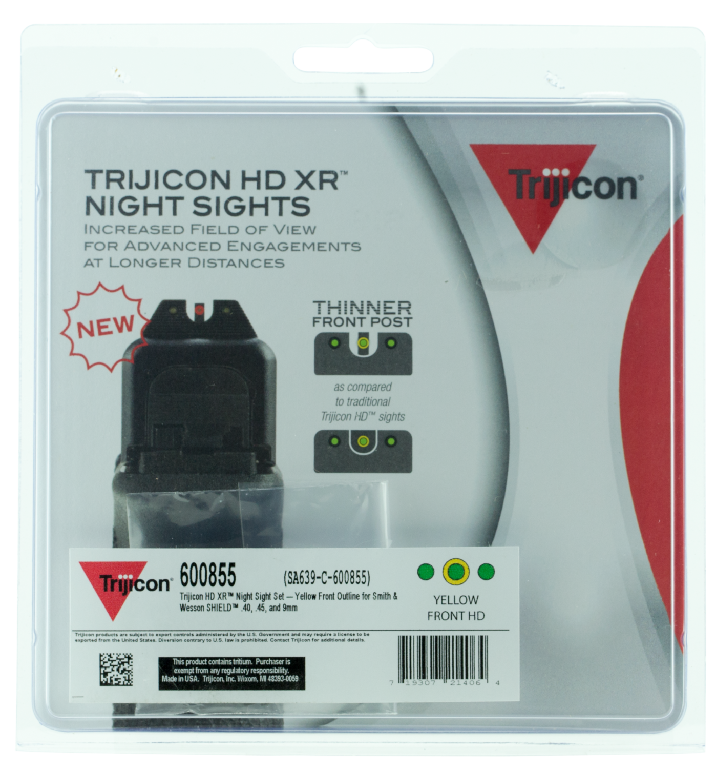 Trijicon Hd, Trj 600855  Hd Xr  Ns S&w Shield   Yfo