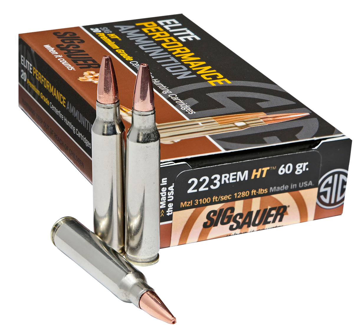 Sig Sauer Elite Copper Hunting, Sig E223h1-20      Elite Cp H  223   60 Gr   20/10