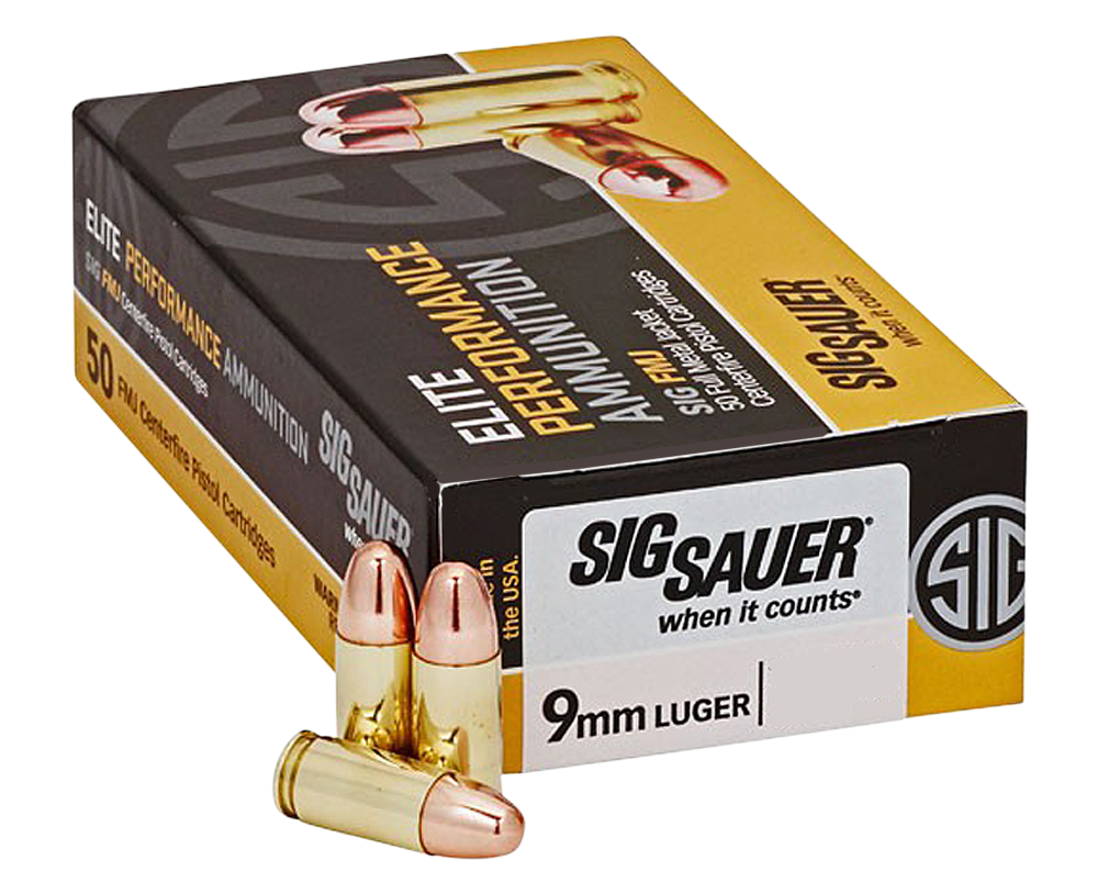 Sig Sauer Elite Ball, Sig E9mmb3-50      Elite Ball  9mm  147 Fmj  50/20