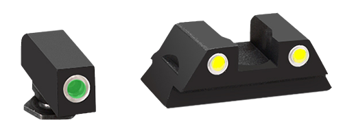 Ameriglo Classic Tritium Sight Set For Glock, Amer Gl431   Night Sts 42/43/43x/48 3d     Grn/ylw