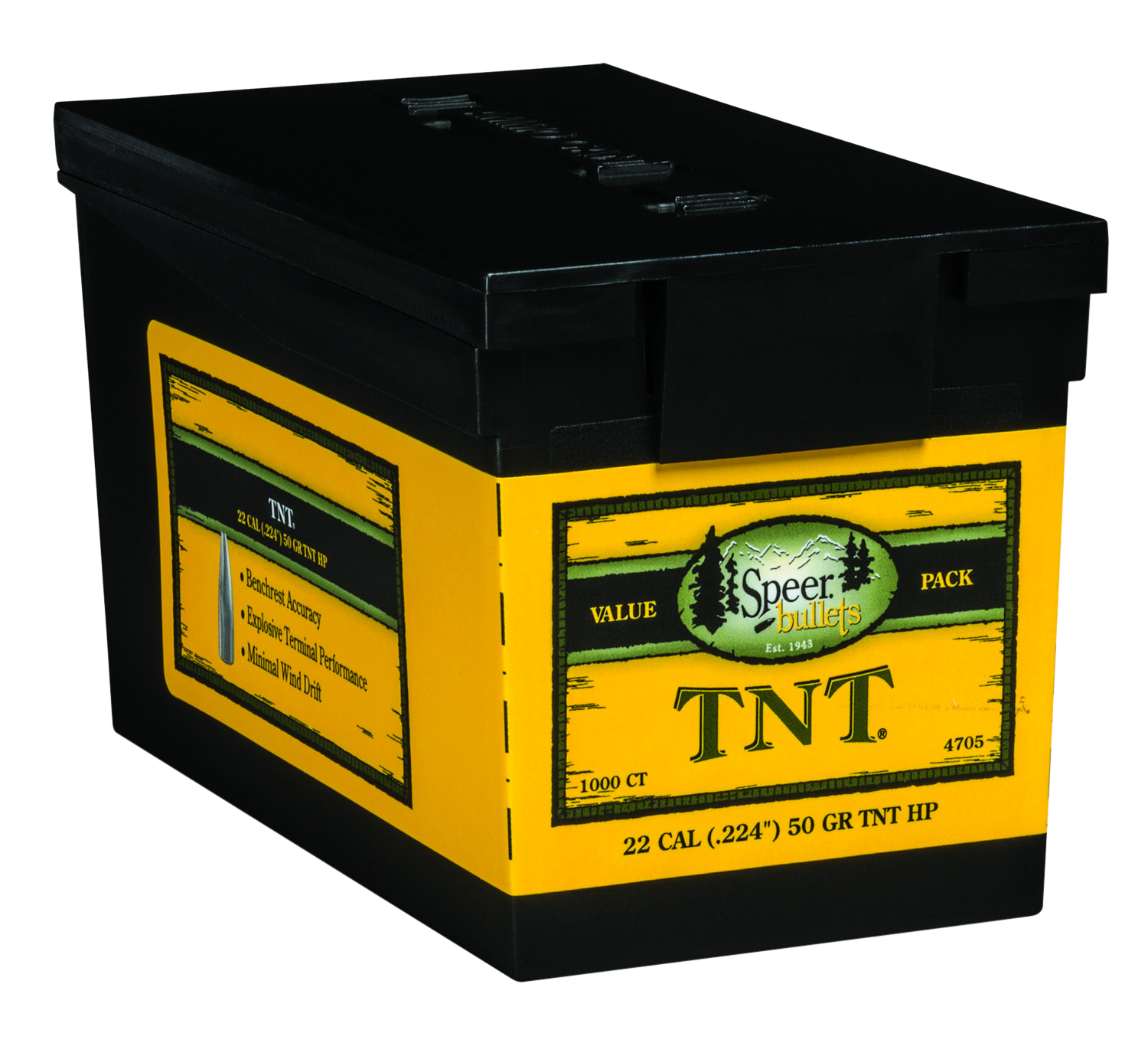 Speer Bullets Tnt, Speer 4705      Bull .224  50 Hp Tnt Vp     1000/1
