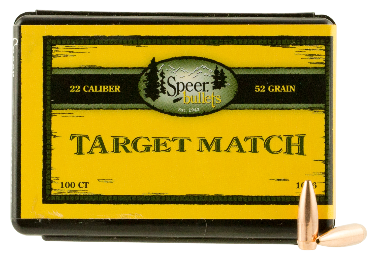 Speer Bullets Rifle Plinking, Speer 1036      Bull .224  52 Hpbtmatch      100/5
