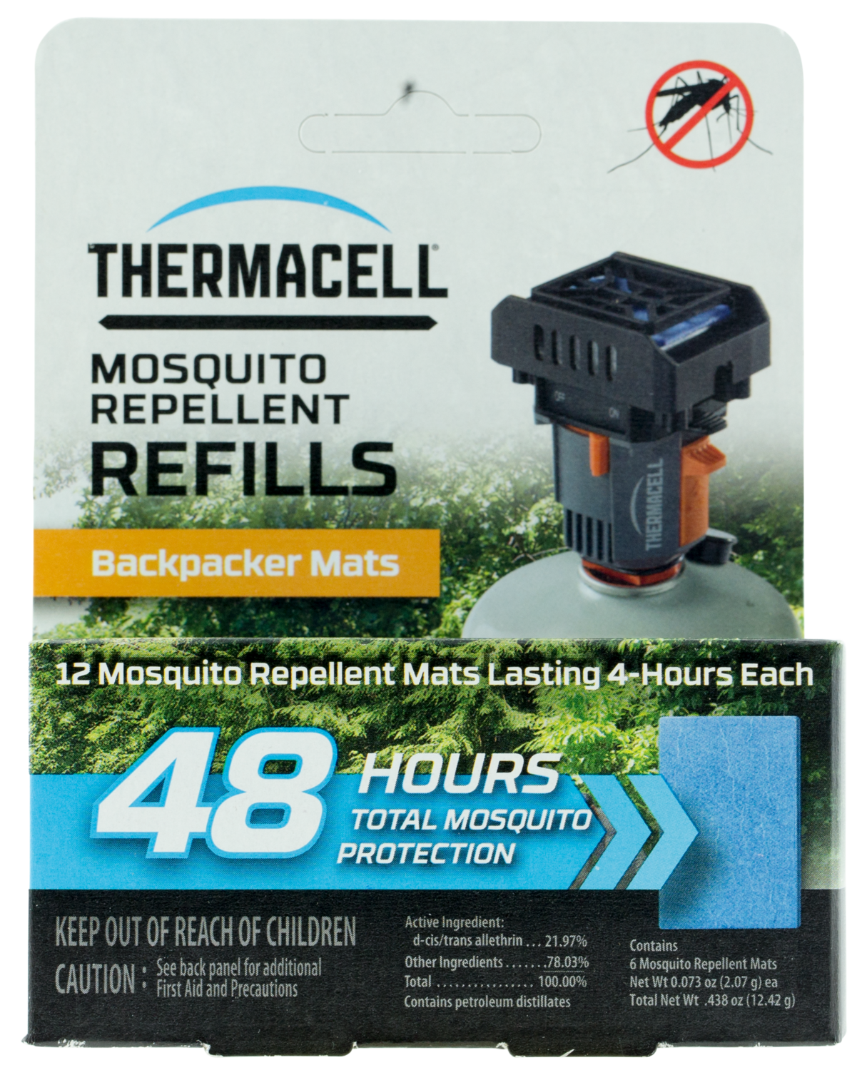 Thermacell Backpacker, Ther M48    Backpacker Mat Refill Only       48hrs