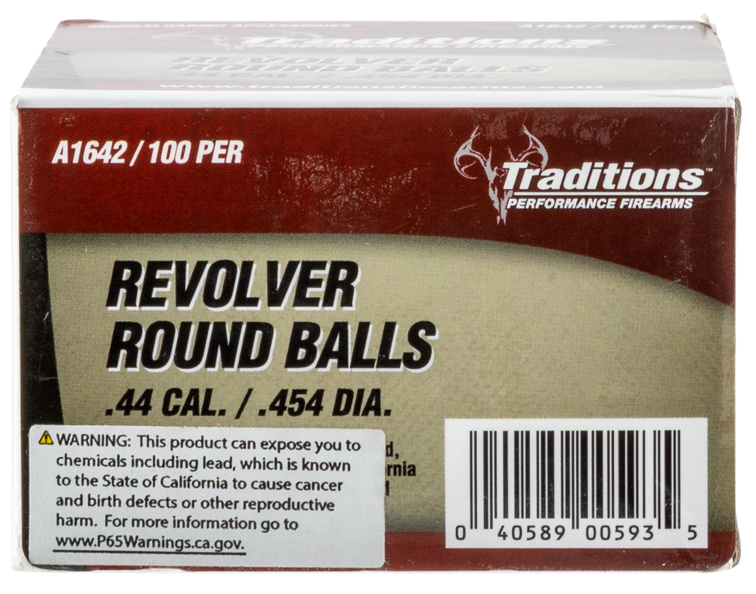 Traditions Revolver, Trad A1642    Revlvr Round Ball .454  100