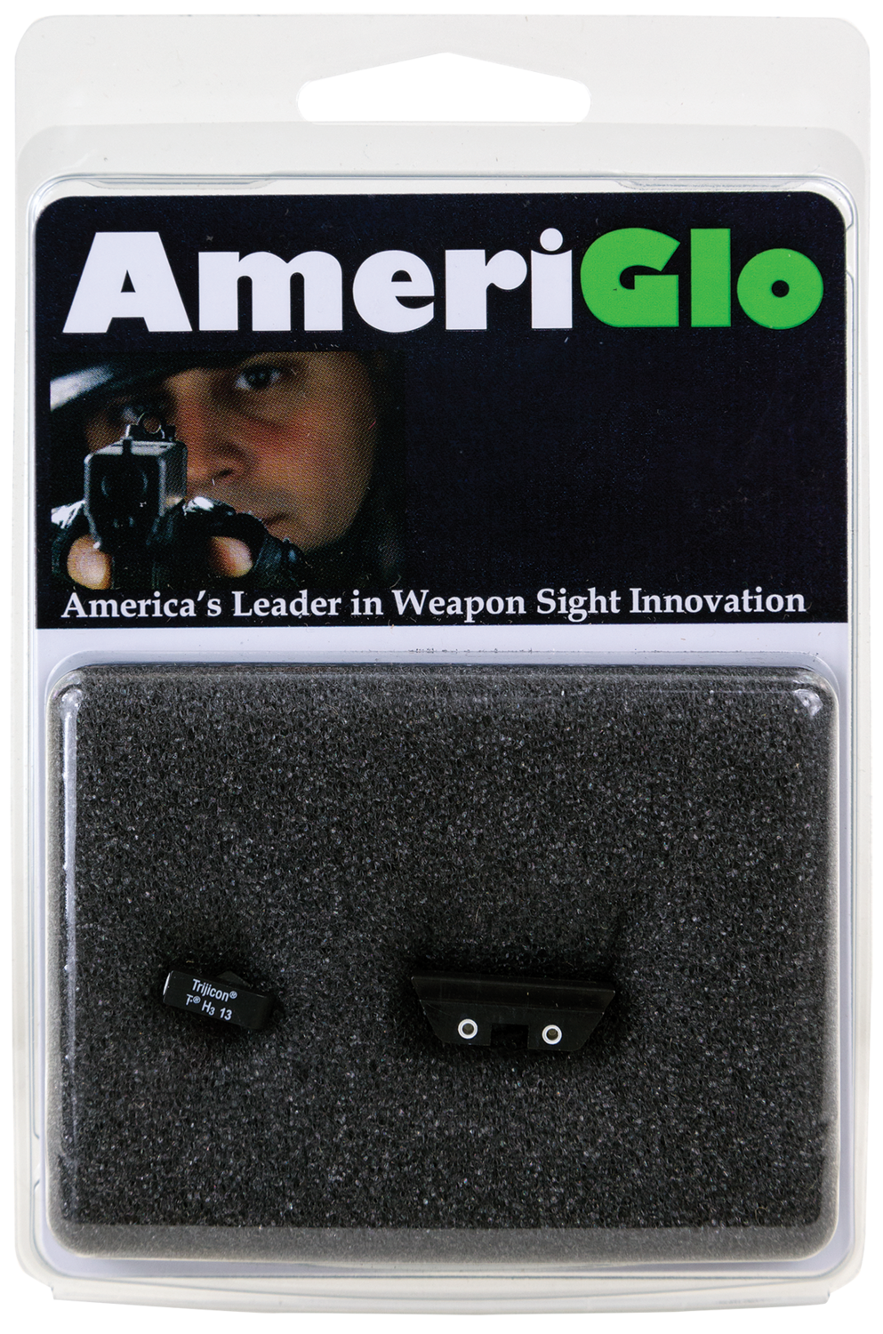 Ameriglo Classic Tritium Sight For Glock, Amer Gl121   Night Sts Glk 45/10    3d     Grn/ylw
