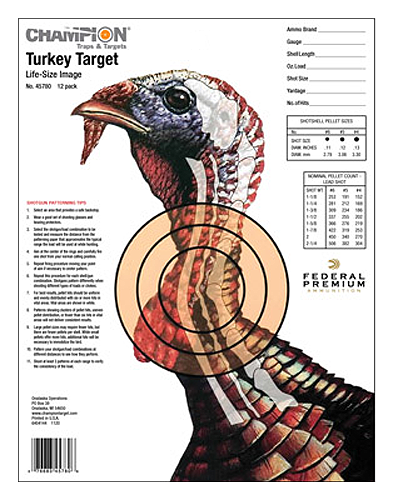 Champion Targets Lifesize, Champ 45780      Lifesize Turkey Tgt     12