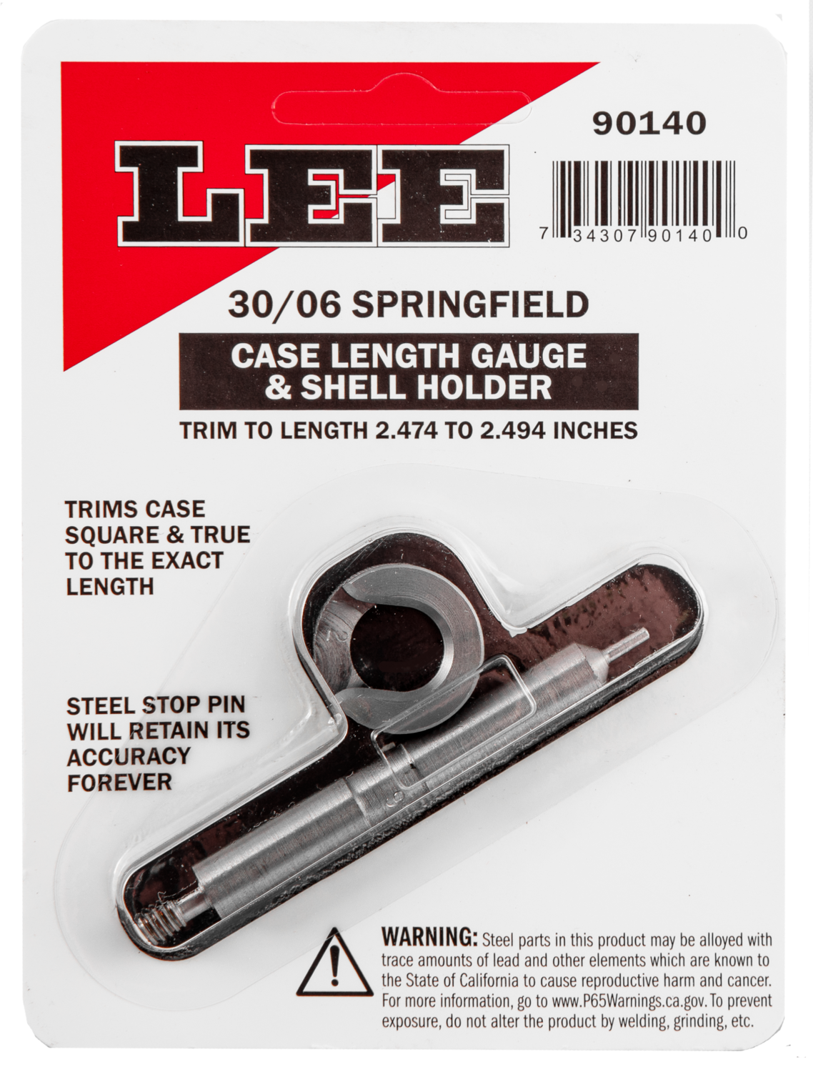 Lee Case Length Gauge, Lee 90140 Gauge/holder 30/06 Sprfl