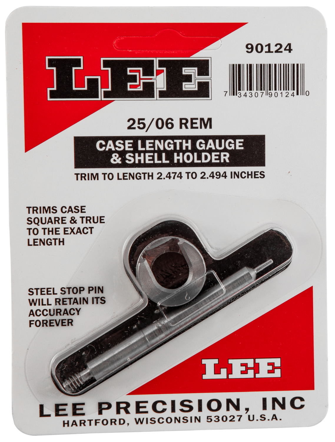 Lee Case Length Gauge, Lee 90124 Gauge/holder 25/06 Rem