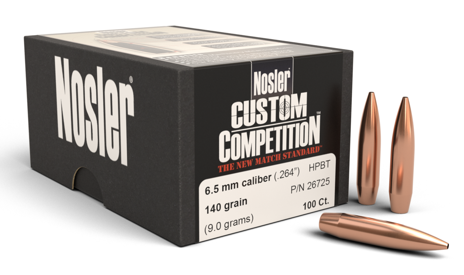 Nosler Custom Competition, Nos 26725 Cust Comp  264 140  Hpbt  100