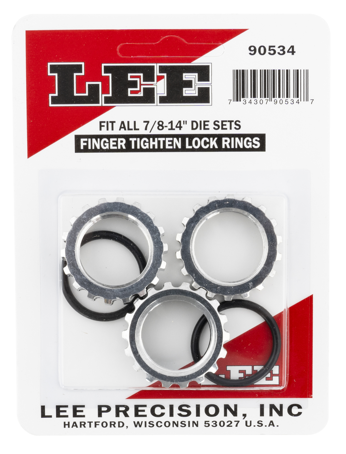 Lee Lock, Lee 90534 7/8-14 Lock Die Rings 3/pkg