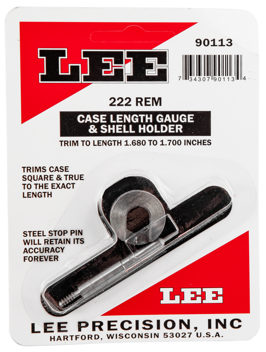 Lee Case Length Gauge, Lee 90113 Gauge/holder 222 Rem