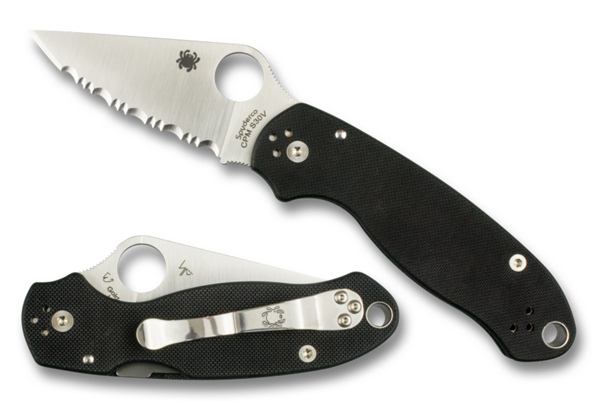 Spyderco Para 3, Spy C223gp      Para 3  G10  Pln Clpnt  2.95   Blk