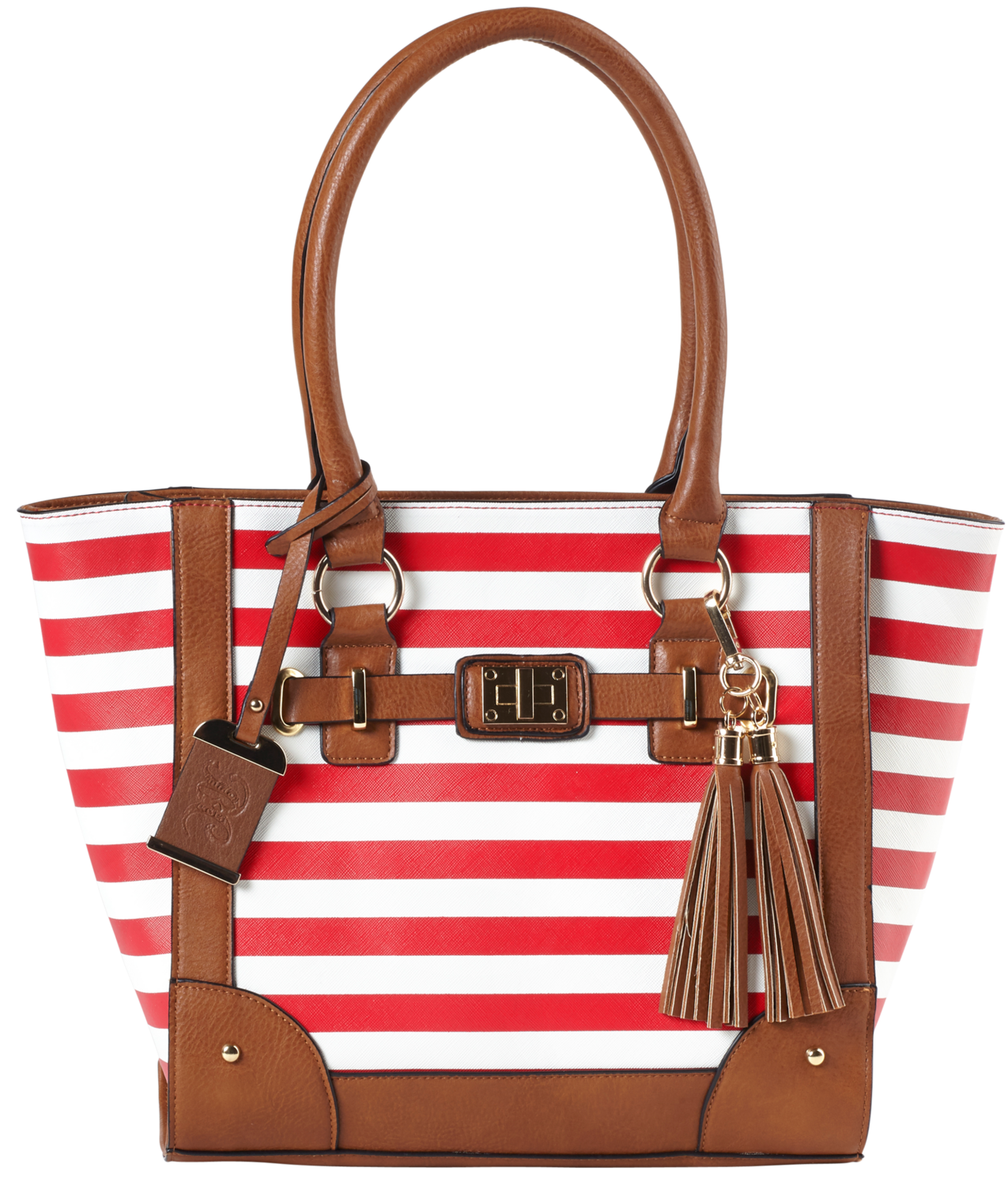 Bulldog Tote Purse, Bdog Bdp051      Tote Purse Hlstr       Chrry Strp