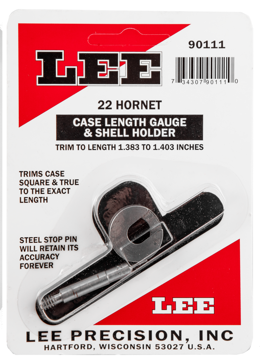 Lee Case Length Gauge, Lee 90111 Gauge/holder 22 Hornet