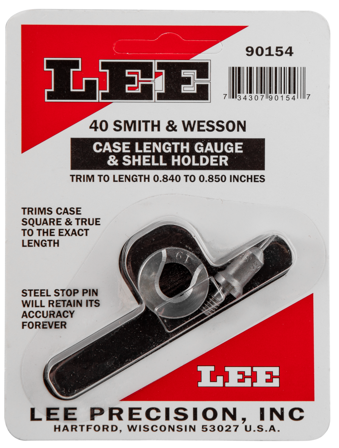 Lee Case Length Gauge, Lee 90154 Gauge/holder 40 S&w