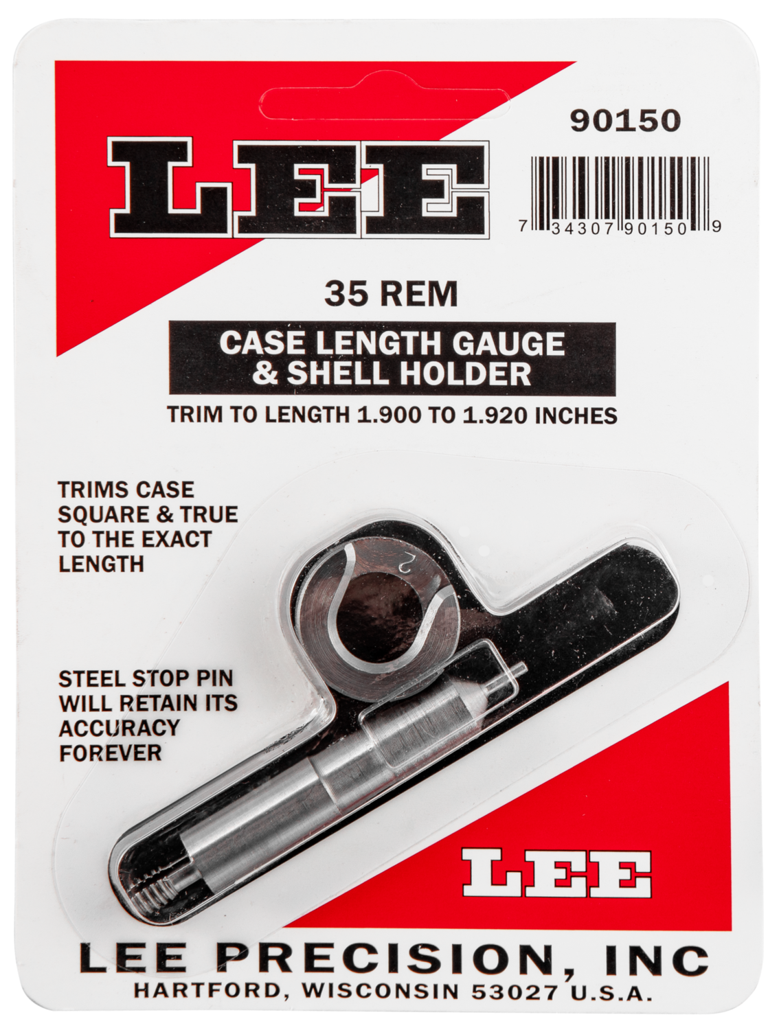 Lee Case Length Gauge, Lee 90150 Gauge/holder 35 Rem