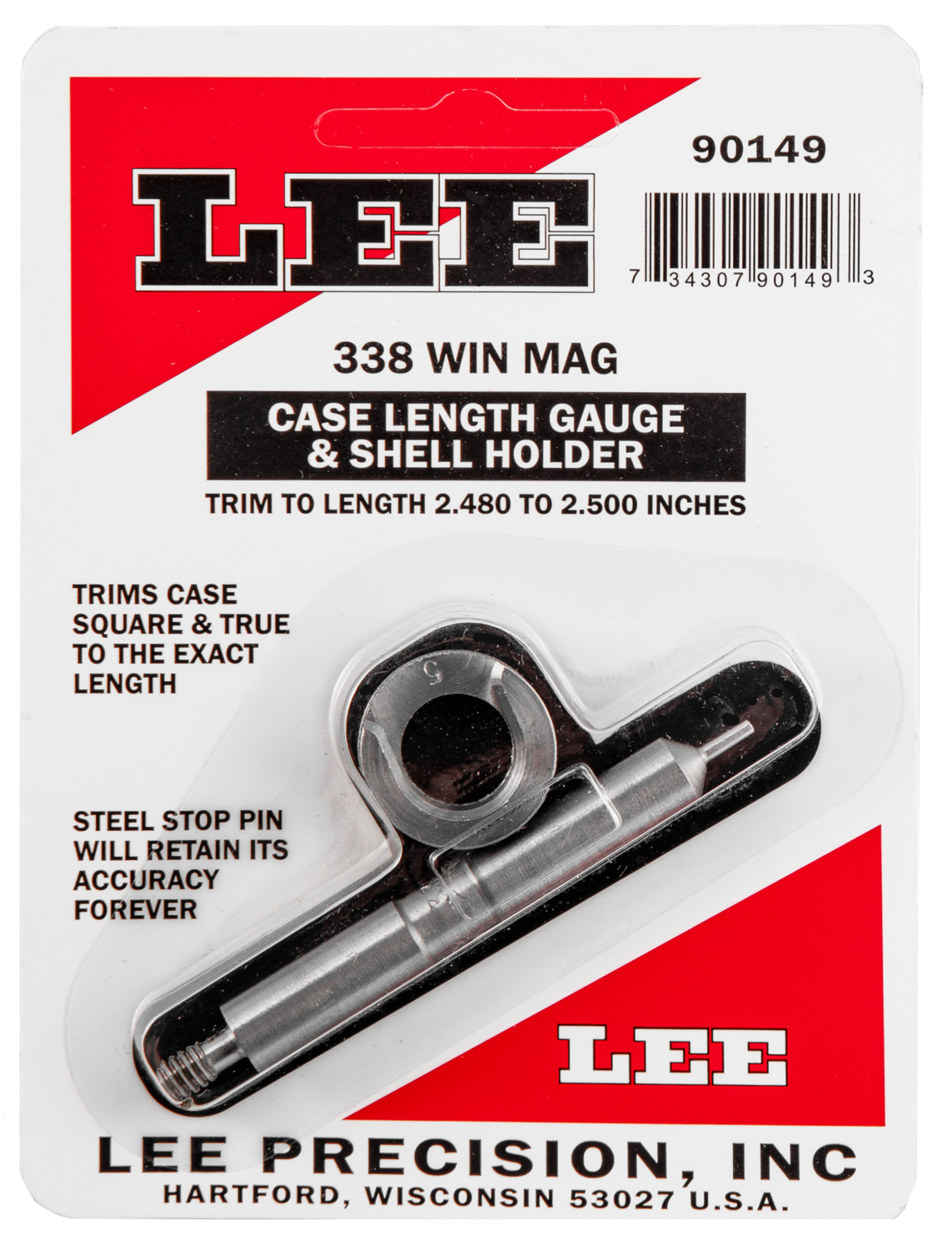 Lee Case Length Gauge, Lee 90149 Gauge/holder 338 Win Mag