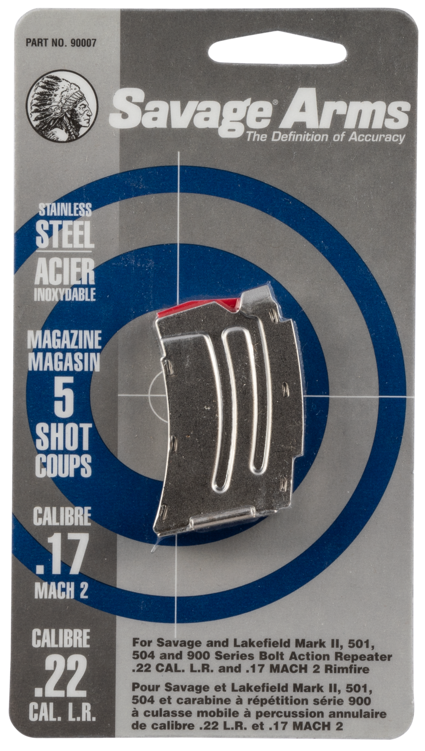 Savage Mkii, Sav 90007 Mag Mkii 22lr/17hm2 Ss 5rd
