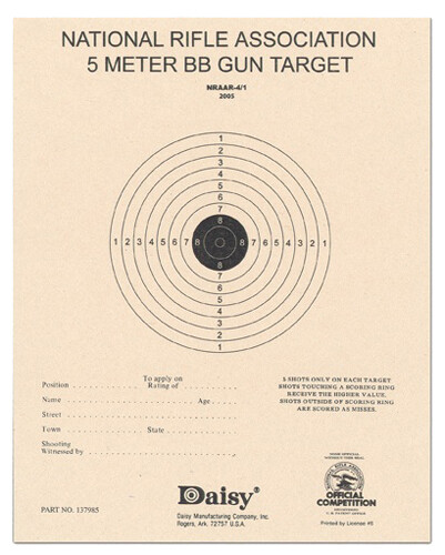 Daisy Nra 5-meter Target, Daisy 990408-810      408 5-meter Agun Tgt    50pk