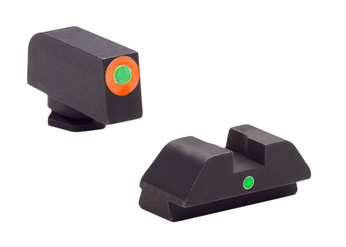 Ameriglo I-dot Sight Set For Glock, Amer Gl205   I-dot Ns Glk 42/43        Grn/org/grn