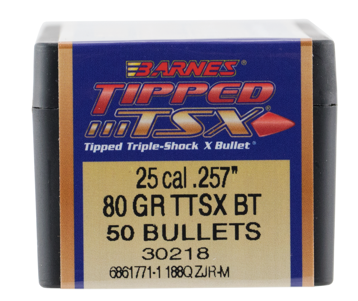 Barnes Bullets Tipped Tsx, Brns 30218     .257    80 Tipped Tsx Bt        50