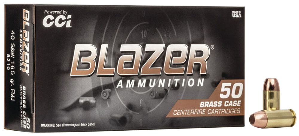 Cci Blazer Brass, Cci 5210    Blazer Brass 40s  165 Fmj        50/20