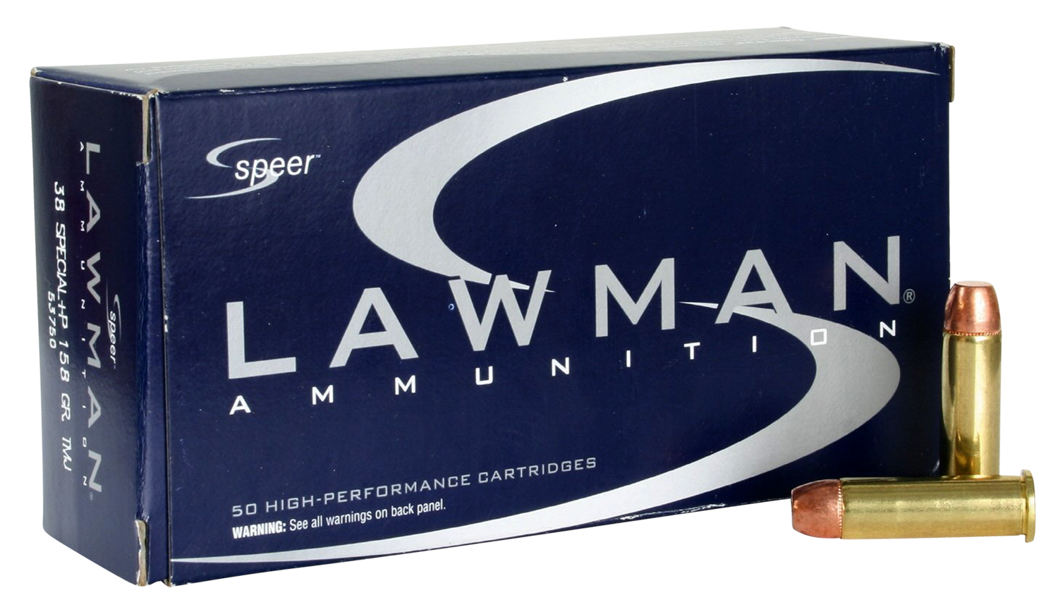 Speer Ammo Lawman, Speer 53750 Lawman 38s+p   158 Tmj           50/20