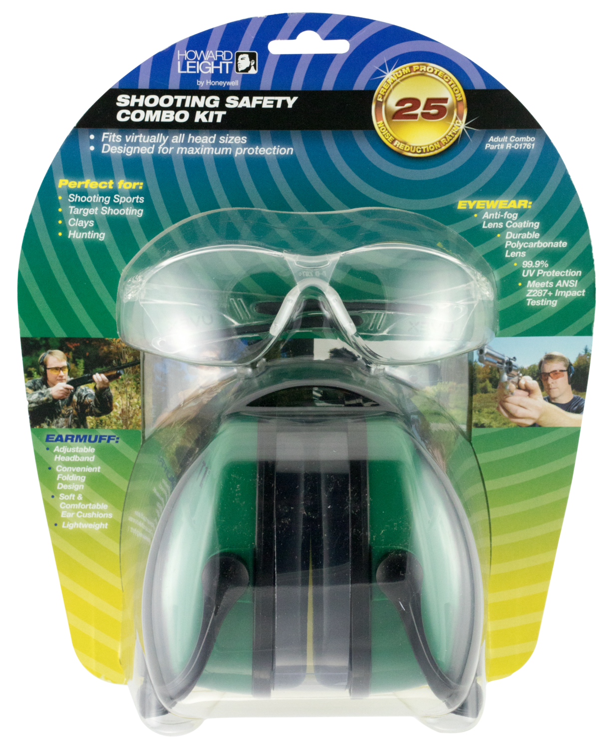 Howard Leight Shooting Sports Safety, How R01761  Muff/glasses Combo Green