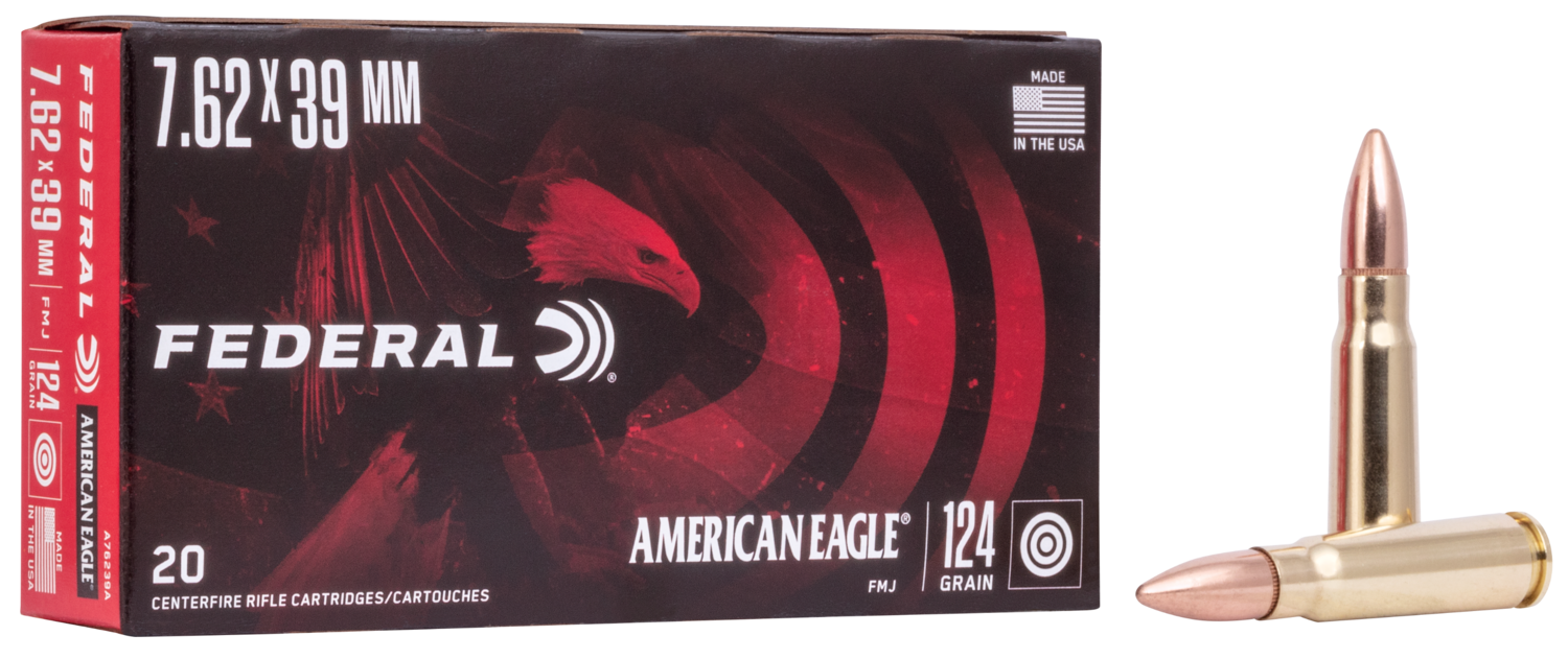 Federal American Eagle, Fed A76239a        7.62x39 124               20/25