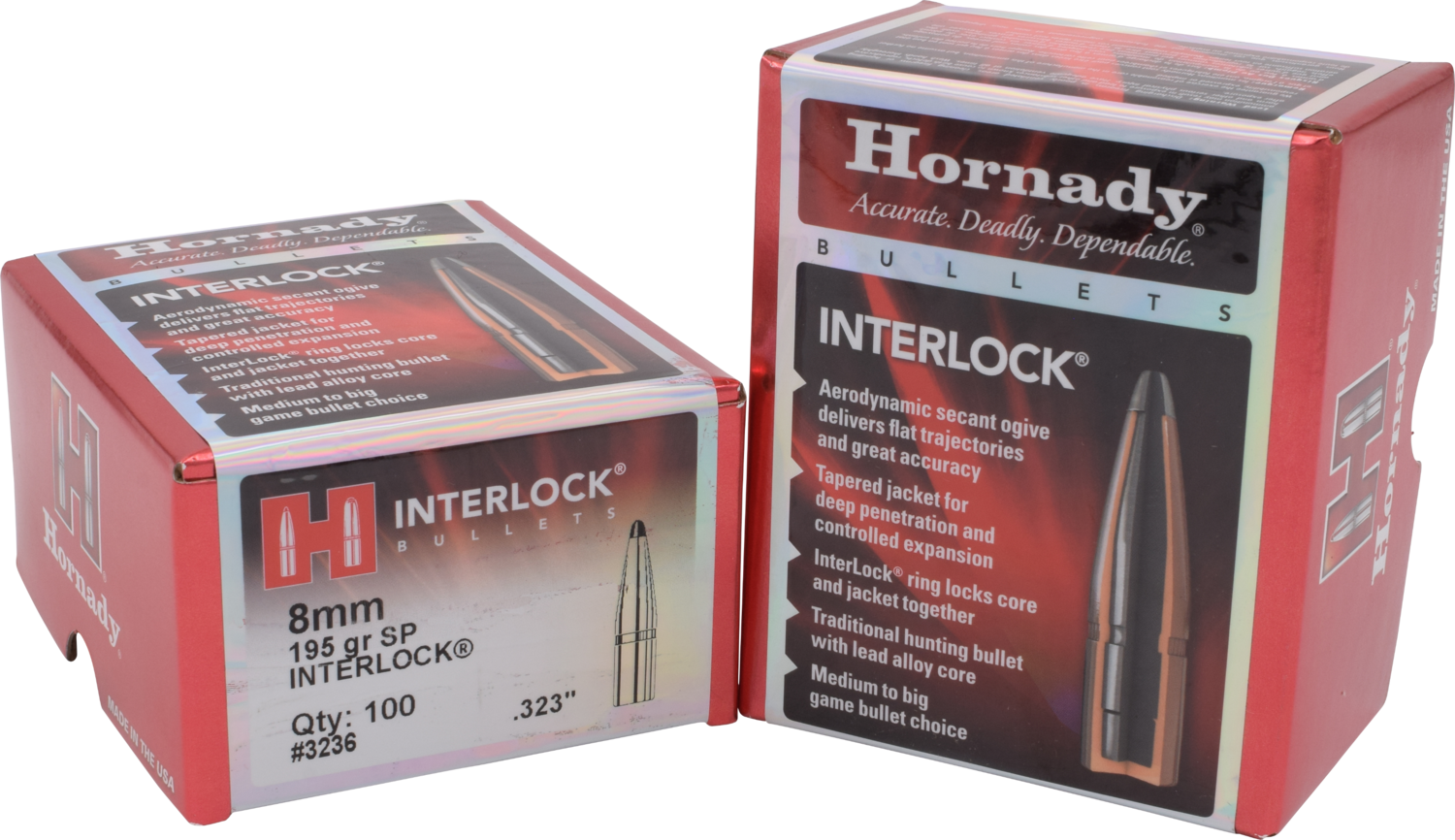 Hornady Interlock, Horn 3236   Bull .323 195 Sp                100/15