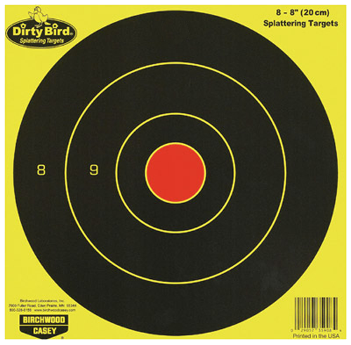 Birchwood Casey Dirty Bird, Bir 35908          Dirtybrd 8" Yelw Bullseye  8pk