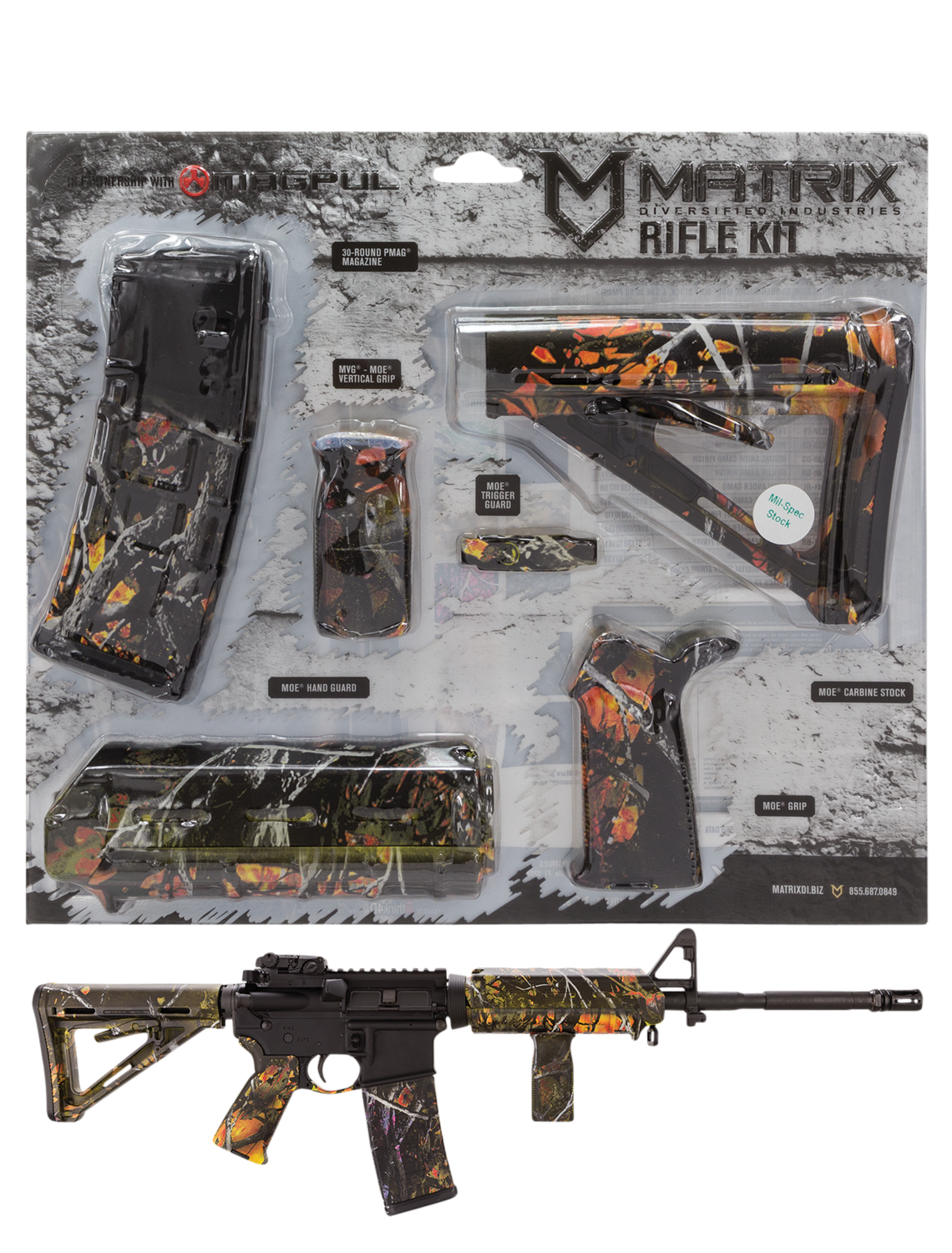 Matrix Diversified Ind Magpul Carbine Accessory Kit, Mdi Magmil42-wf Wildfire           Kit