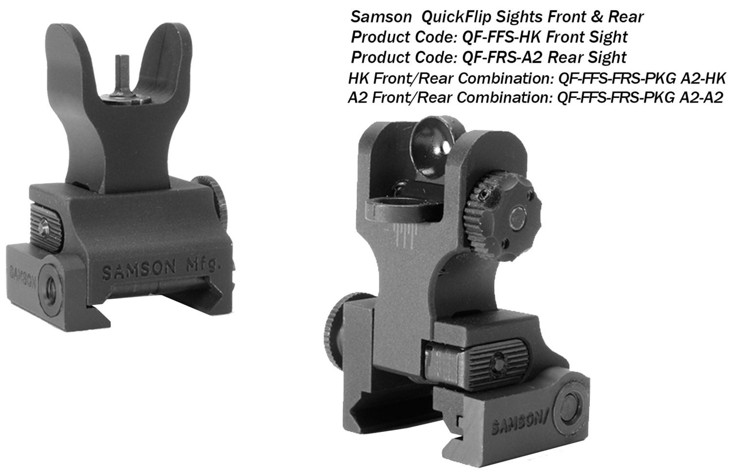Samson Sight Set, Sam Ffs-frs-pkg  Folding Frnt Rear Sght