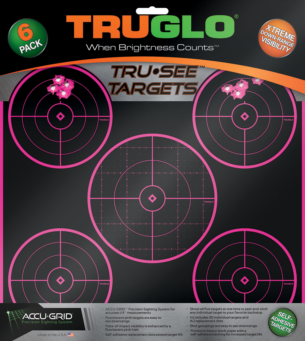 Truglo Tru-see, Tru Tg-11p6      Tru-see Tar Pnk 5bull  6pk