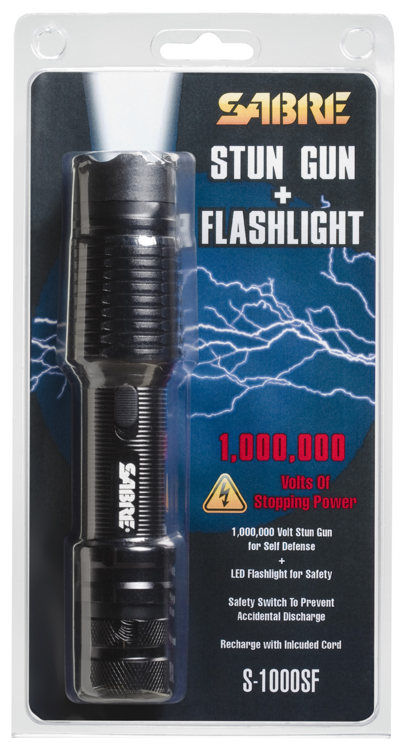 Sabre 1 Million Volt, Sec S1000sf     1mil Volt Stun Gun W/light