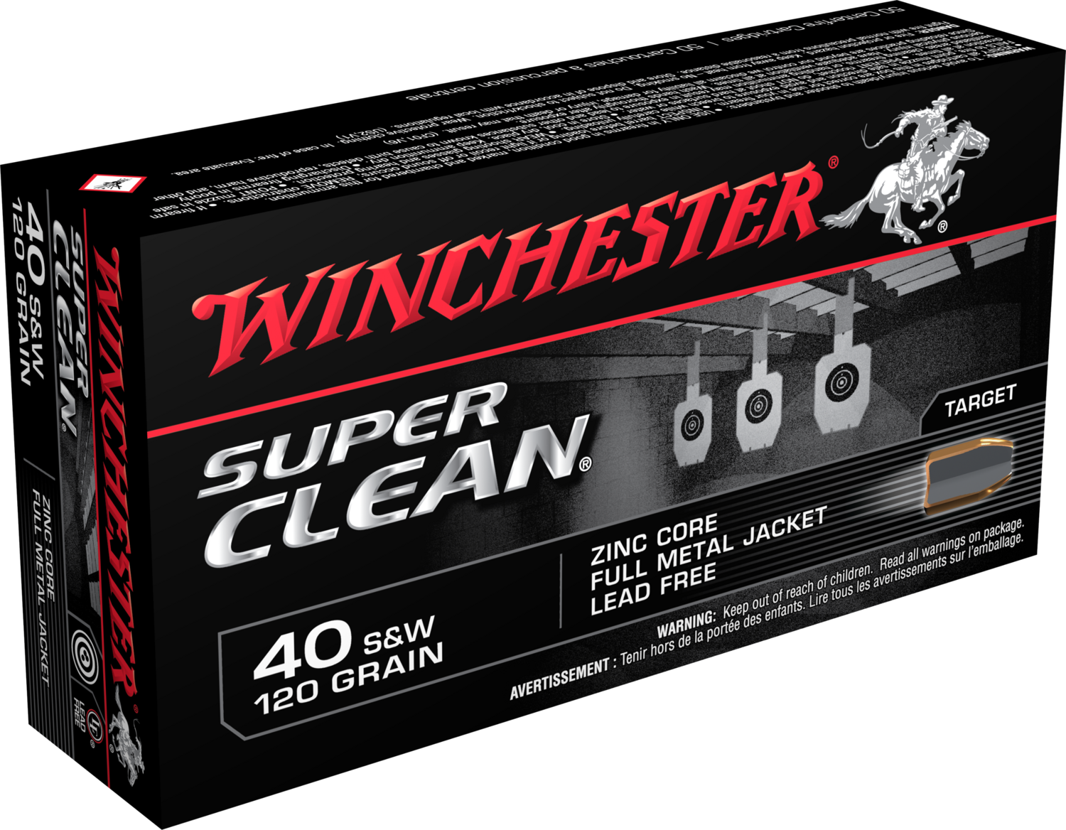 Winchester Ammo Super Clean, Win W40swlf   40s      120 Fmj Nt            50/10
