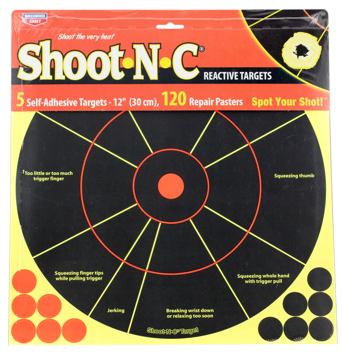 Birchwood Casey Shoot-n-c, Bir 34032          Shoot-n-c 12" Hndgn Trainer 5pk