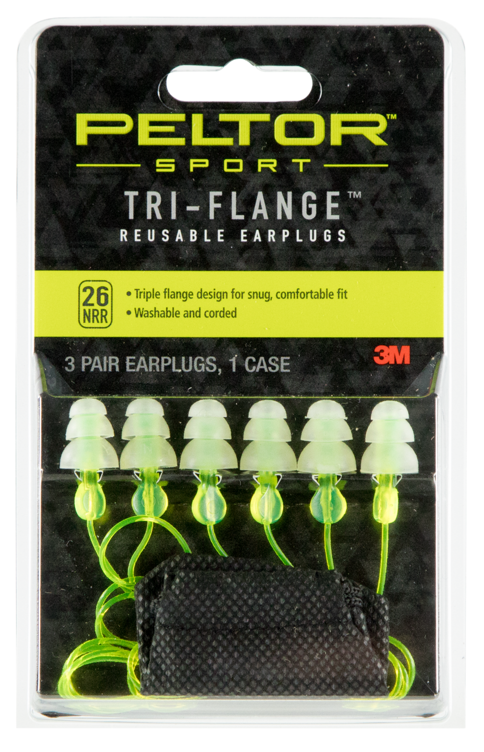 3m Peltor Tri-flange, Pel 97317          Tri-flange Earplugs 3-pk