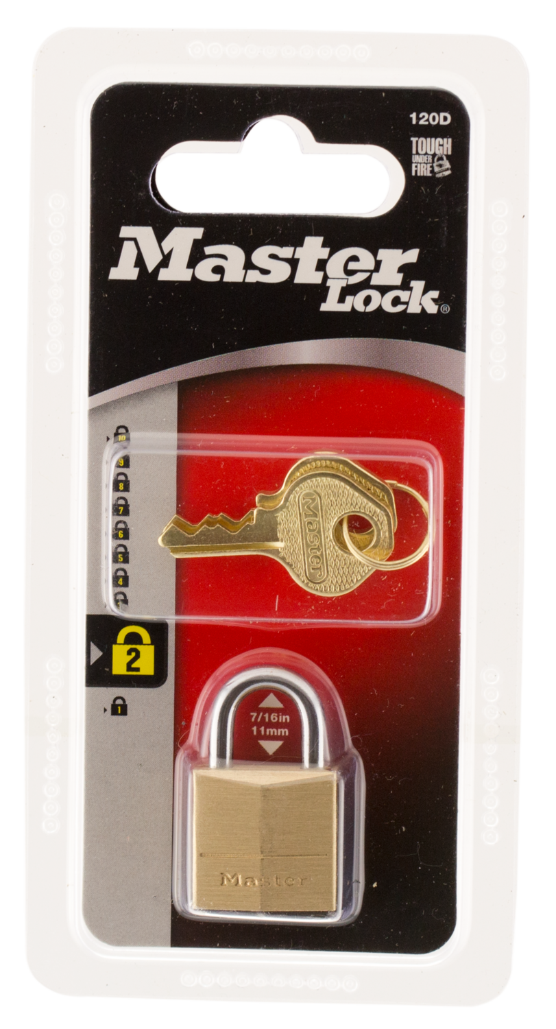 Master Lock Padlock, Master 120d        Brass Body Padlock