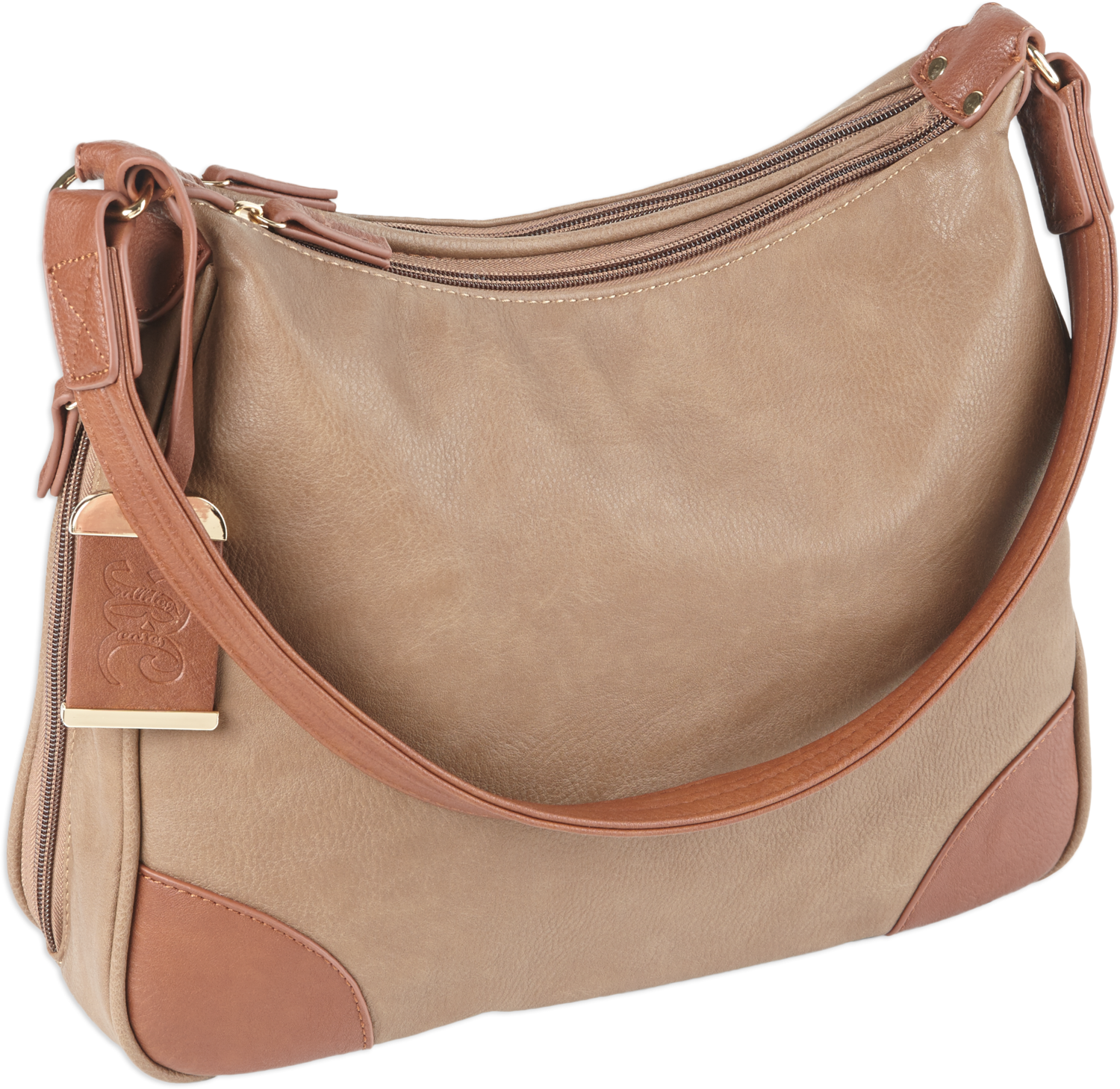 Bulldog Hobo Purse, Bdog Bdp014      Hobo Purse Hlstr        Taupe/tan