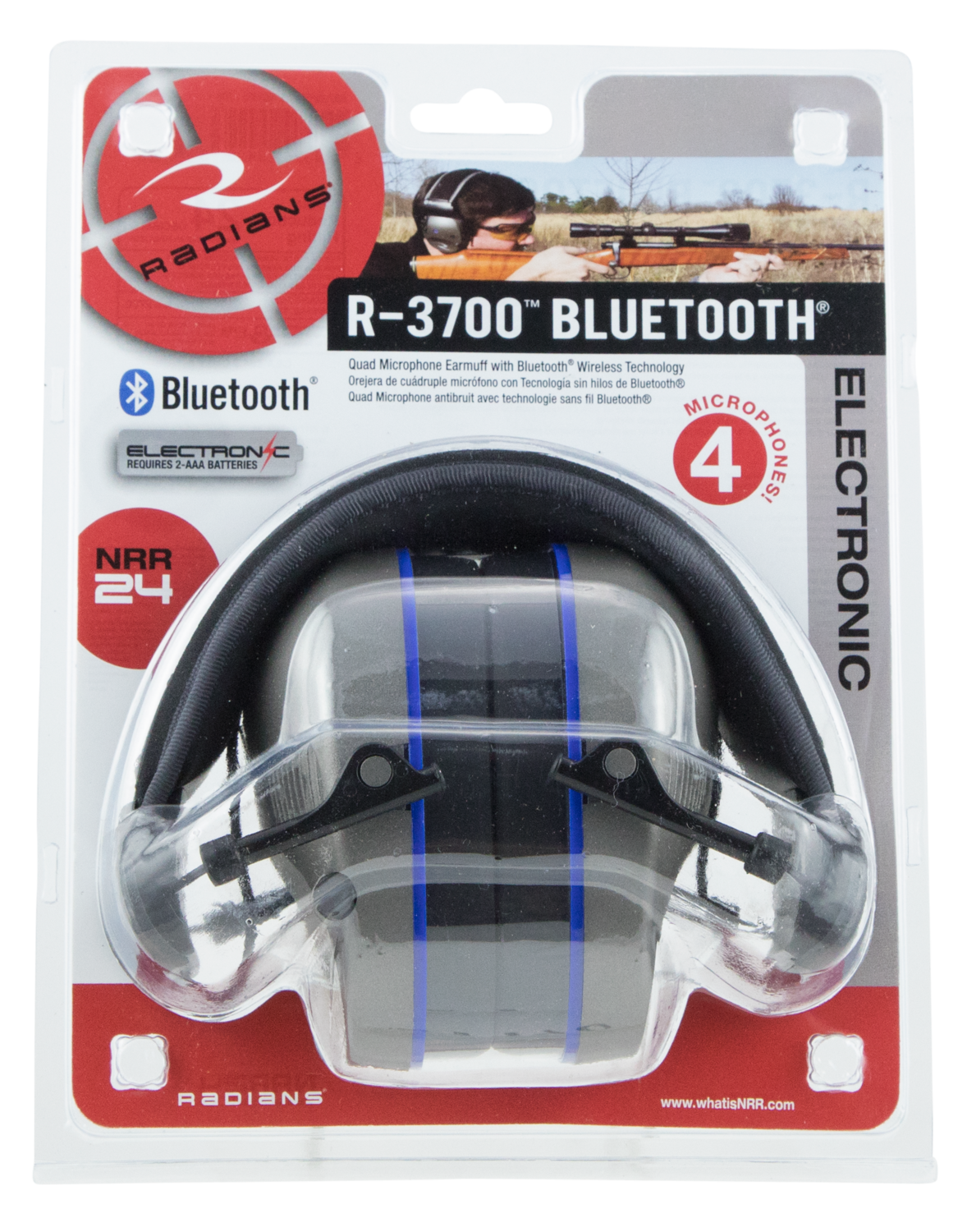 Radians R-3700, Rad R3700      Bluetooth Quad Mic Elec Muff