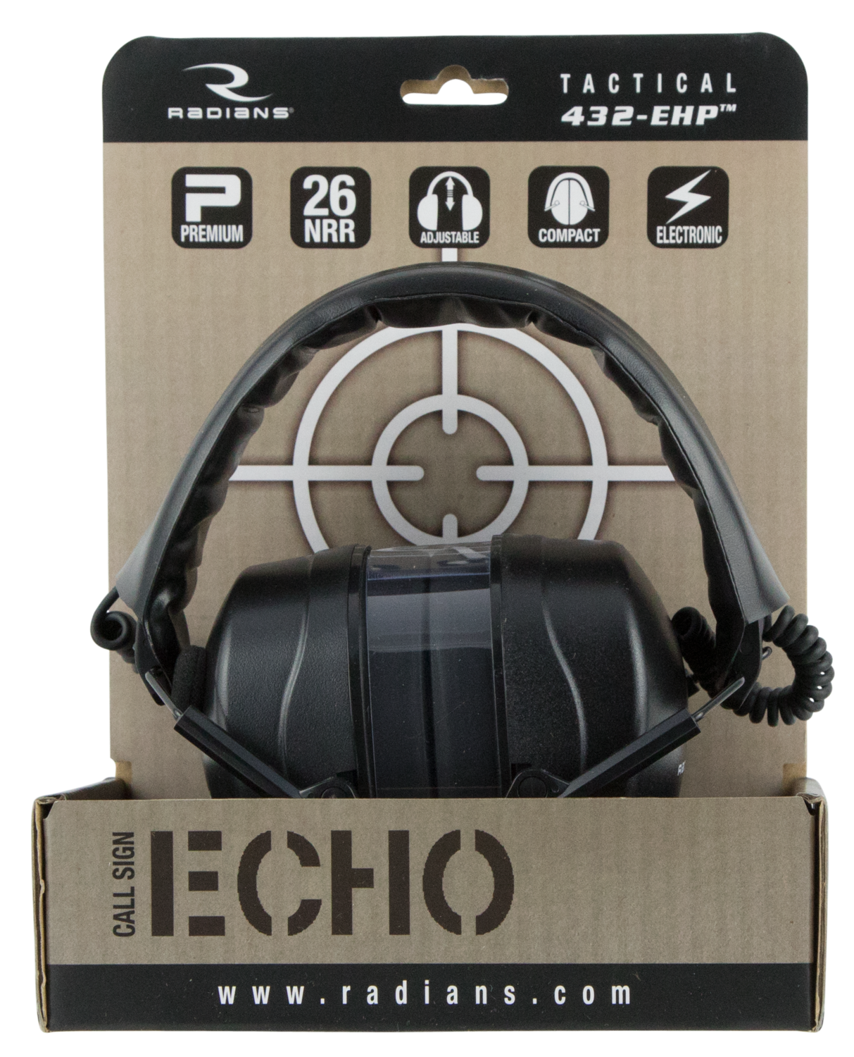 Radians Tactical 432ehp, Rad Cse20bx    432ehp Elec Muff Nrr26