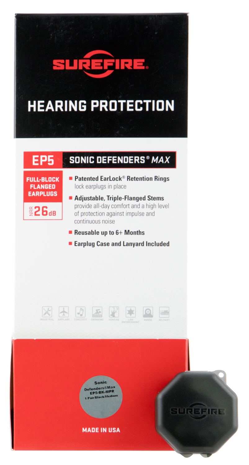 Surefire Ep5, Sf Ep5-bk-mpr-bulk Full Block  Earplugs Md Blk