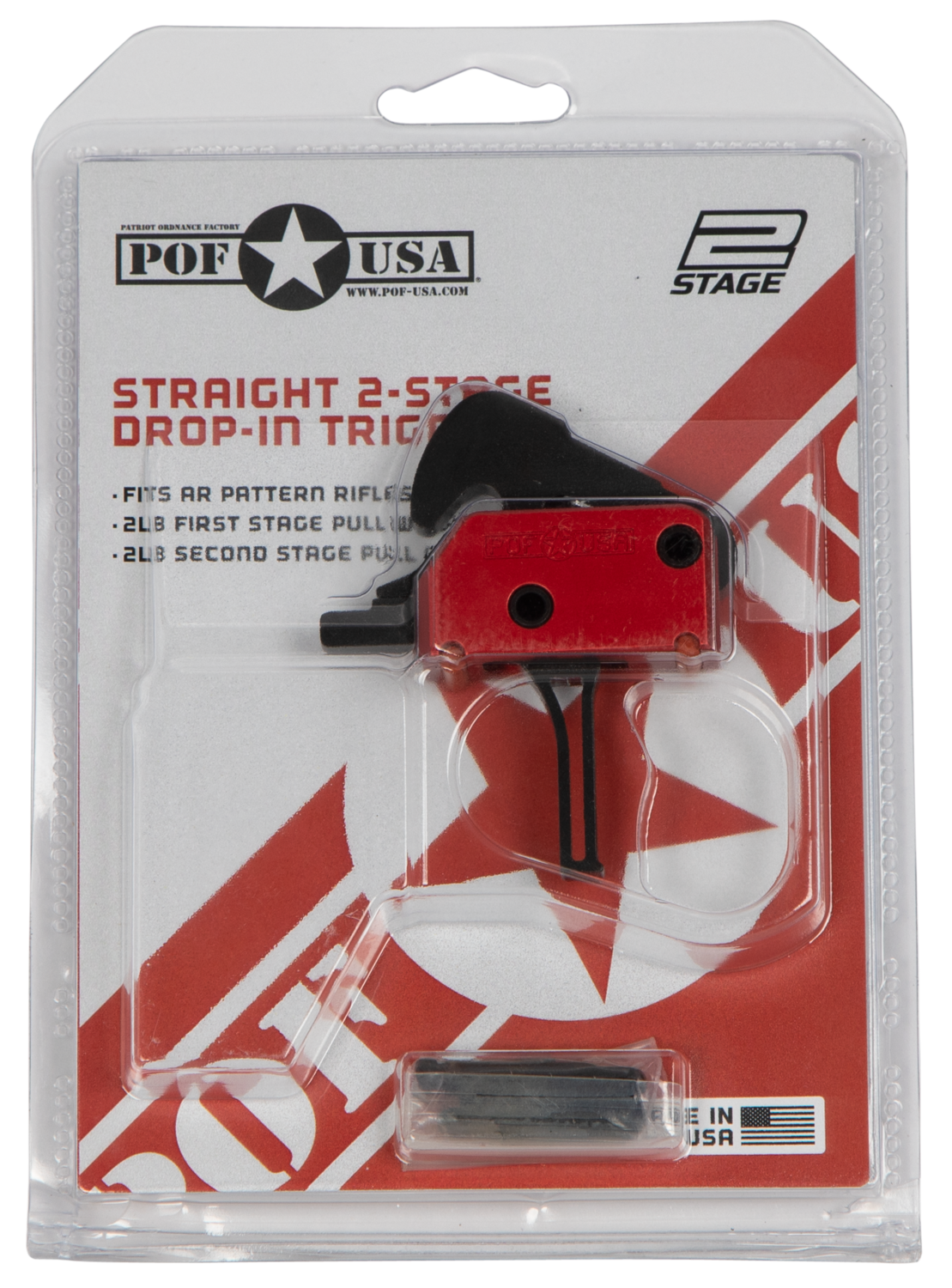 Patriot Ordnance Factory Drop-in, Pof 01510 Trigger Two Stage Straight Kns Pins